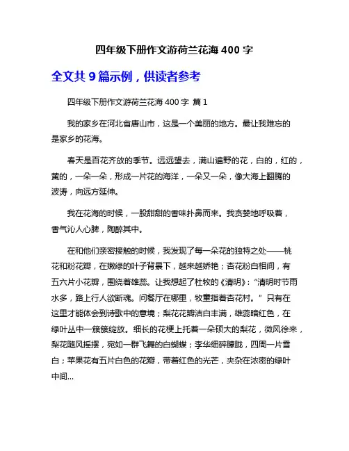 四年级下册作文游荷兰花海400字