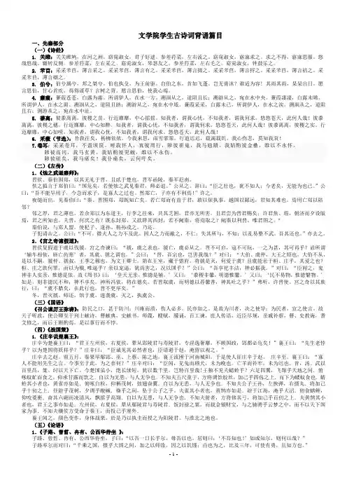 文学院古诗词背诵篇目