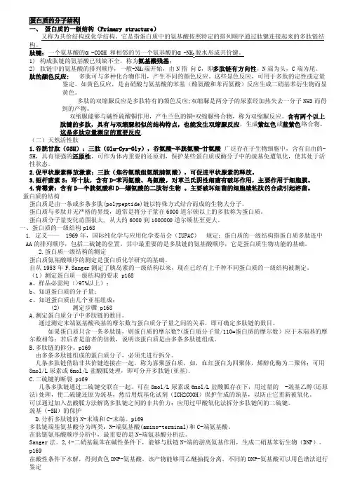 最新蛋白质的一级结构