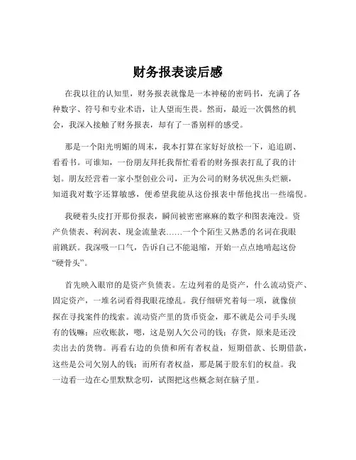 财务报表读后感