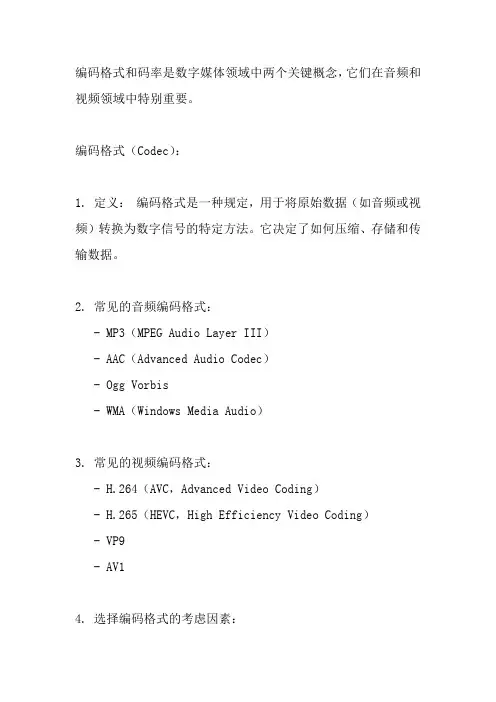 编码格式和码率