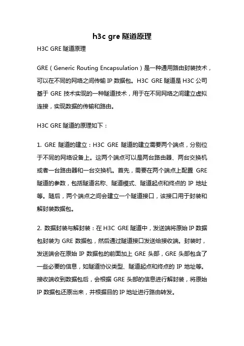 h3c gre隧道原理