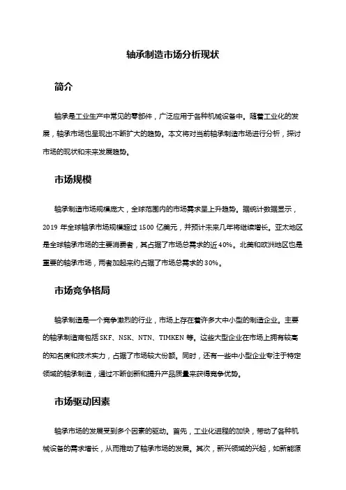 2024年轴承制造市场分析现状