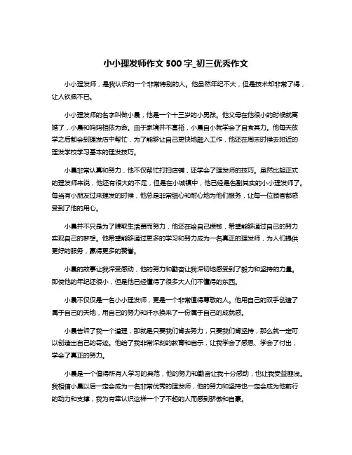 小小理发师作文500字_初三优秀作文