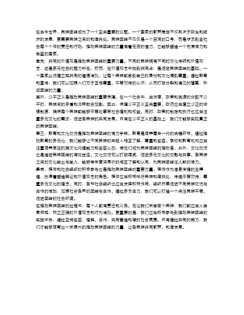 申论：推动民族团结的力量