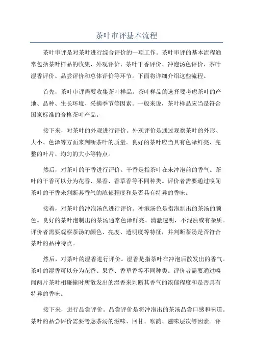 茶叶审评基本流程