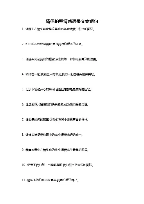情侣拍照情感语录文案短句