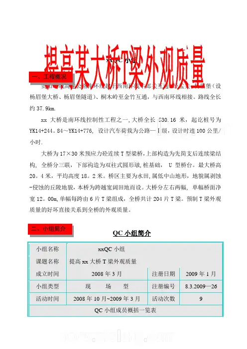 提高某大桥T梁外观质量QC成果