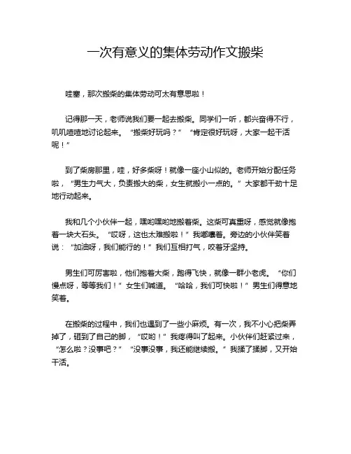 一次有意义的集体劳动作文搬柴
