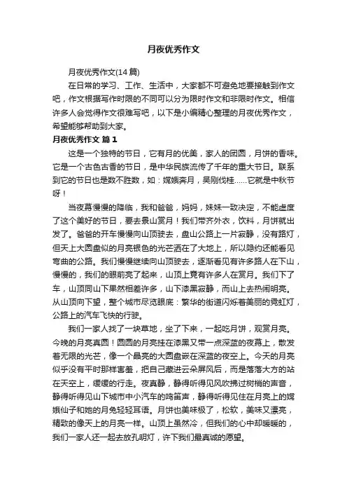 月夜优秀作文