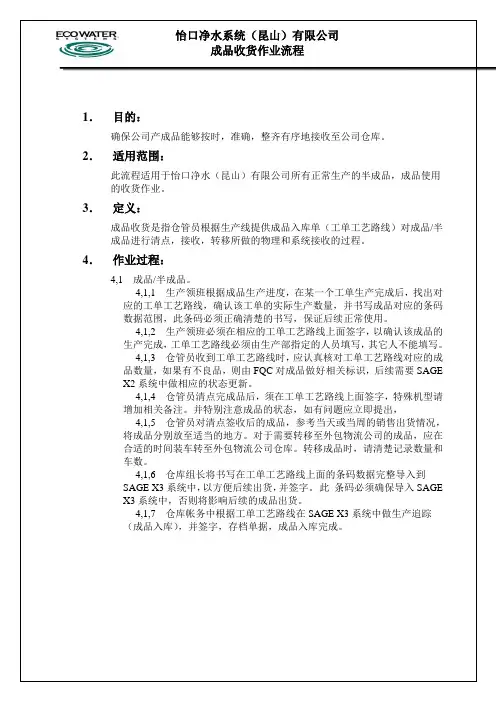 成品入库作业流程