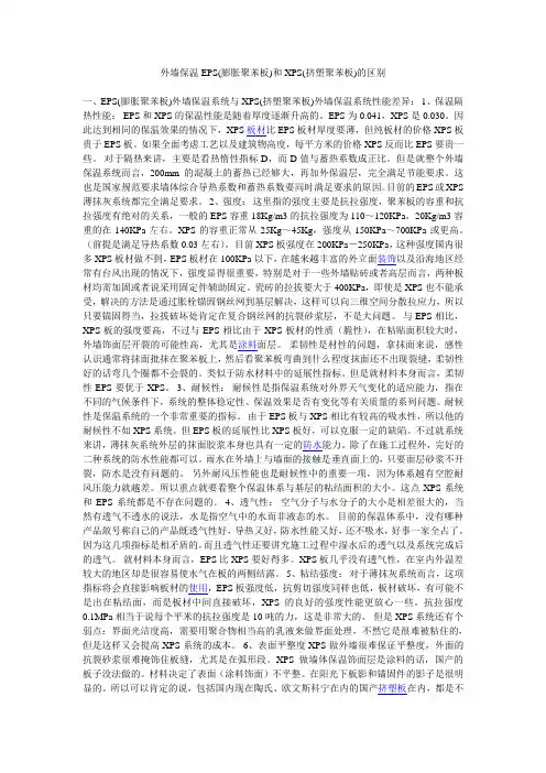 外墙保温EPS(膨胀聚苯板)和XPS(挤塑聚苯板)的区别