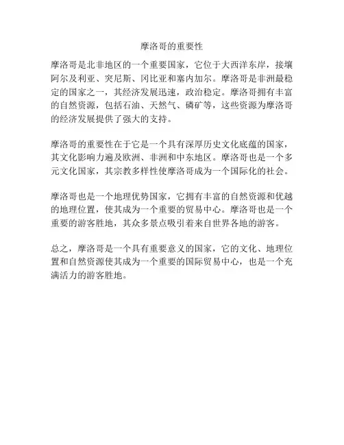摩洛哥的重要性