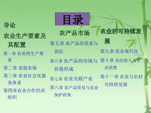 农业经济学 -钟甫宁(共21张PPT)
