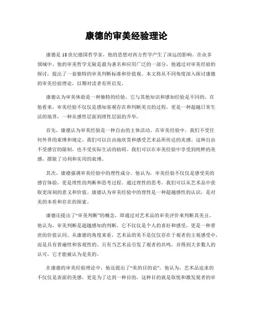 康德的审美经验理论