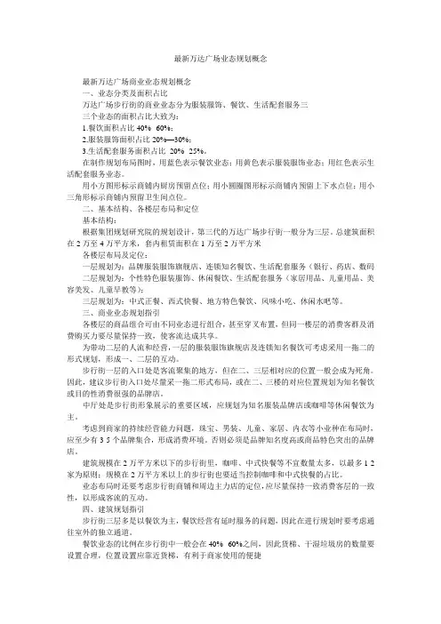 最新万达广场业态规划概念