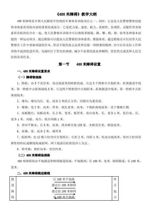 米障碍教学大纲