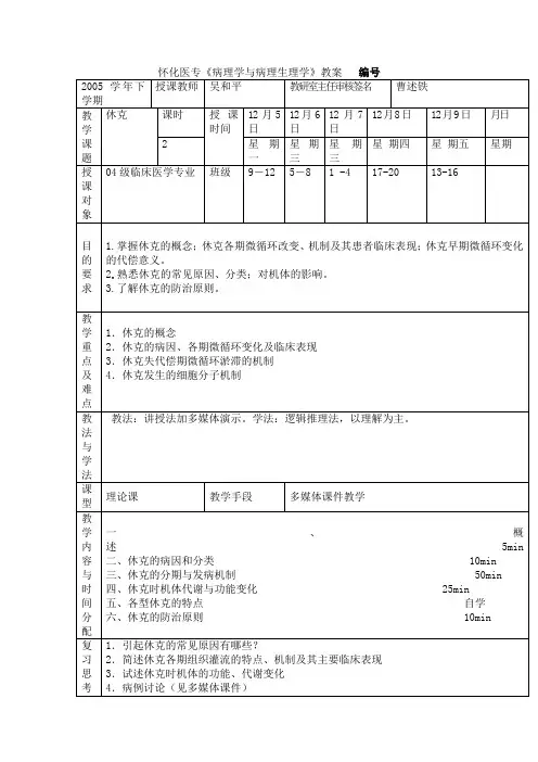 第七章 休 克
