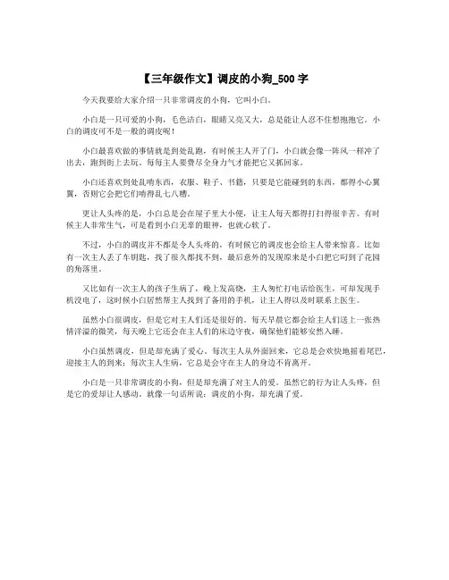 【三年级作文】调皮的小狗_500字