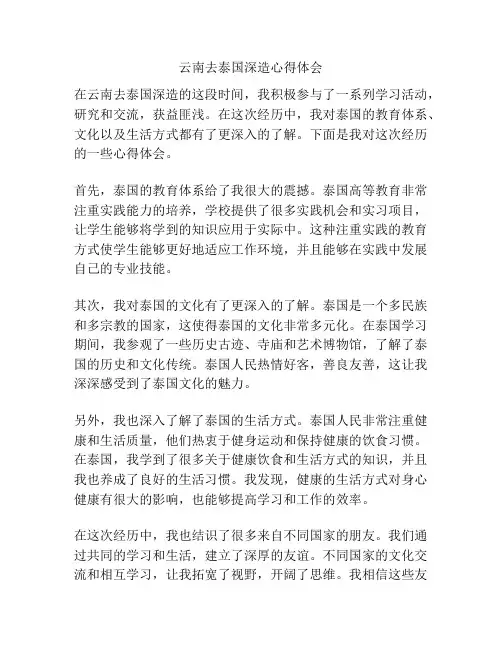 云南去泰国深造心得体会