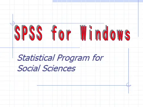 SPSS for Windows