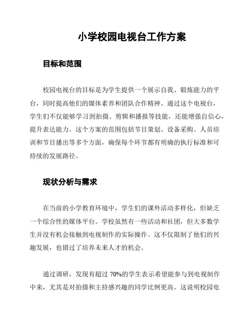 小学校园电视台工作方案