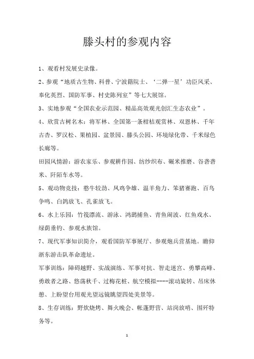 滕头村的参观内容