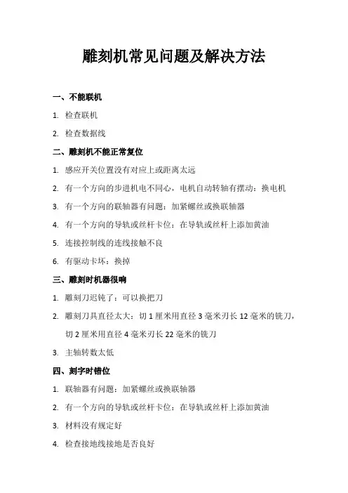 雕刻机常见问题及解决方法