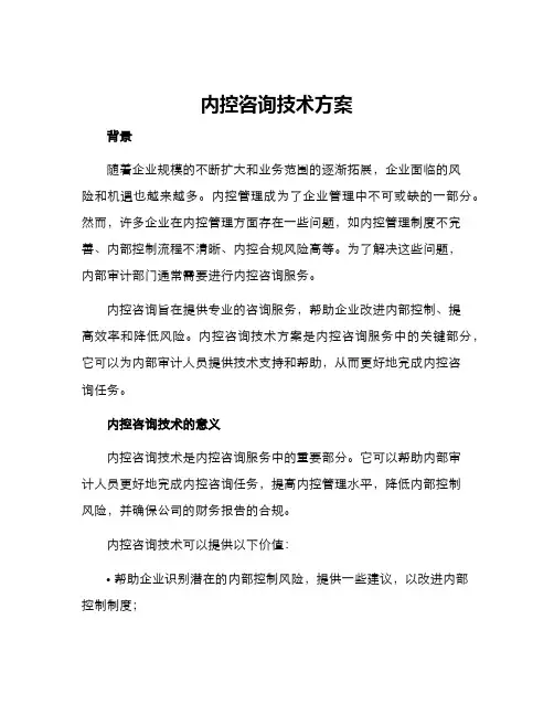 内控咨询技术方案