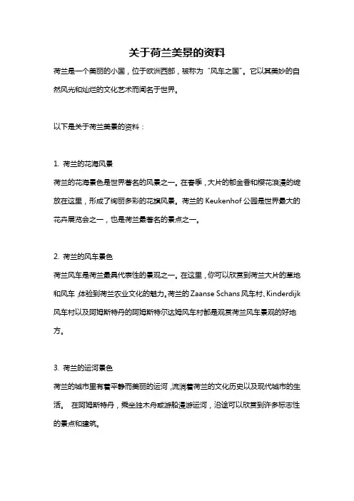 关于荷兰美景的资料