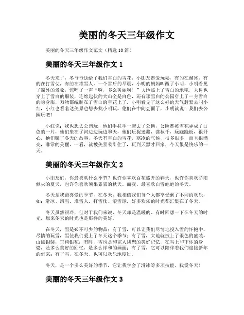 美丽的冬天三年级作文