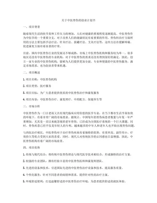 关于中医骨伤的创业计划书