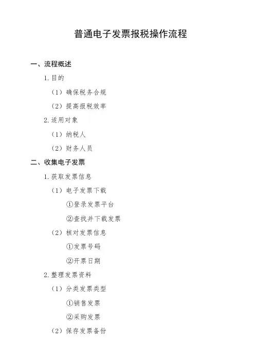 普通电子发票报税操作流程