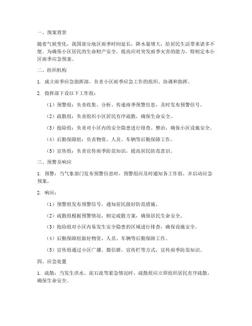小区雨季应急预案