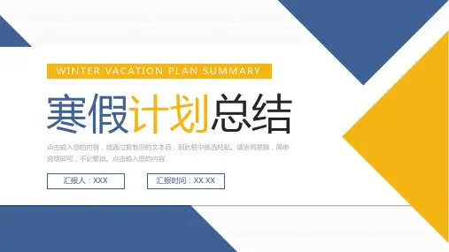 寒假计划中小学生学习规划总结PPT模板