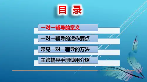 一对一辅导操作细则——【职场标准化建设】