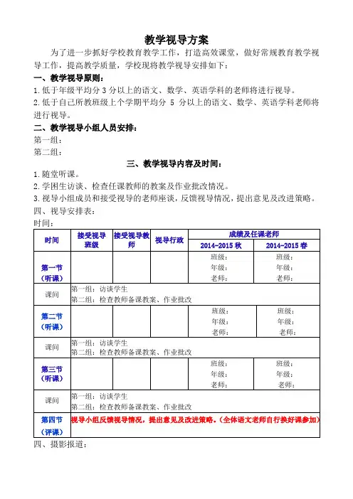 教学视导方案