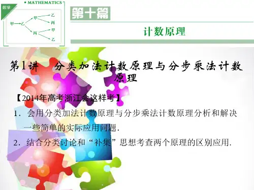 高考数学总复习 第十篇 计数原理 第1讲 分类加法计数原理与分步乘法计数原理课件 理