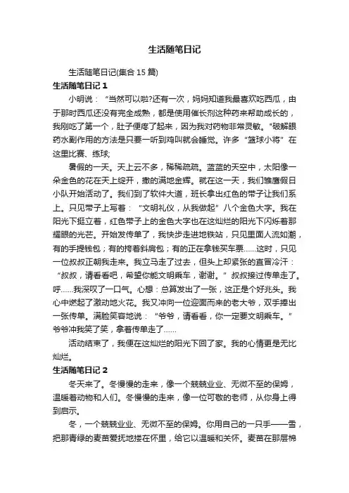 生活随笔日记