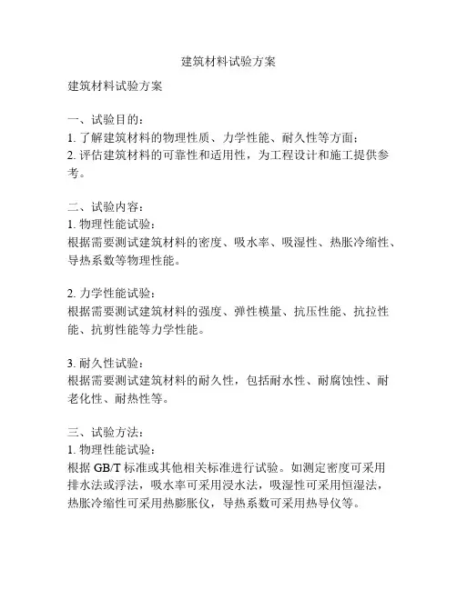 建筑材料试验方案