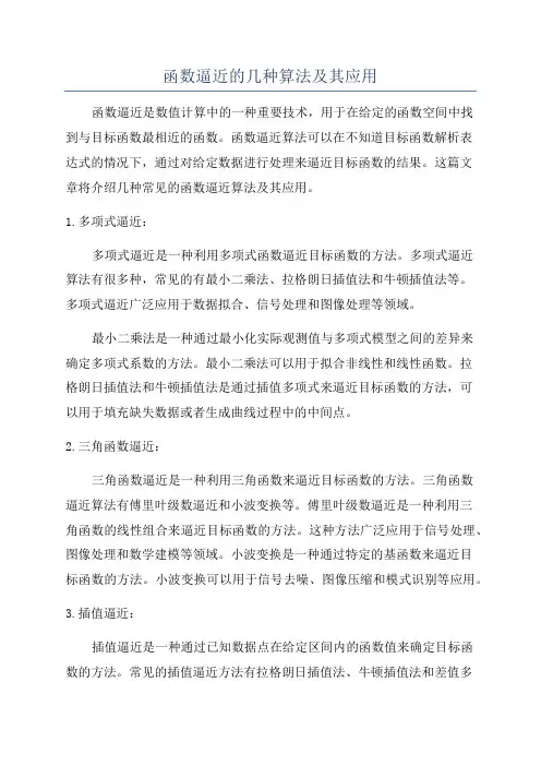 函数逼近的几种算法及其应用