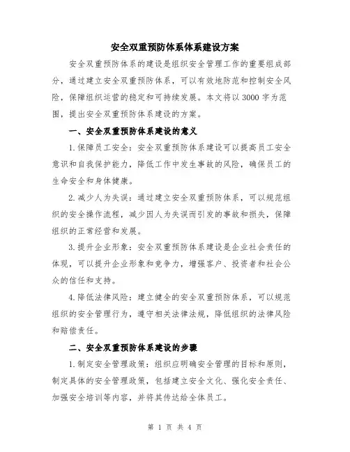 安全双重预防体系体系建设方案