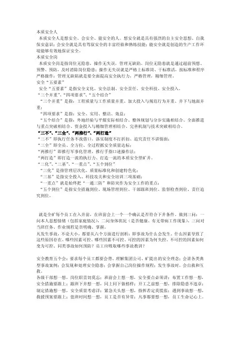 本质安全人——精选推荐