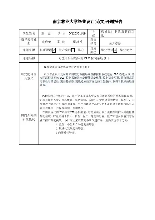王志  开题报告