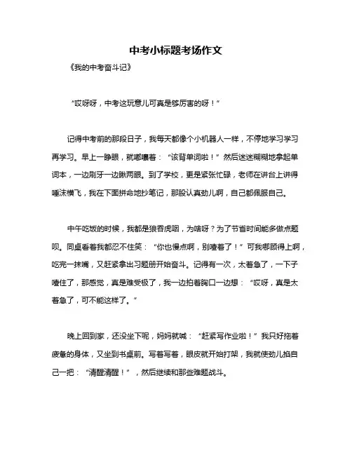 中考小标题考场作文