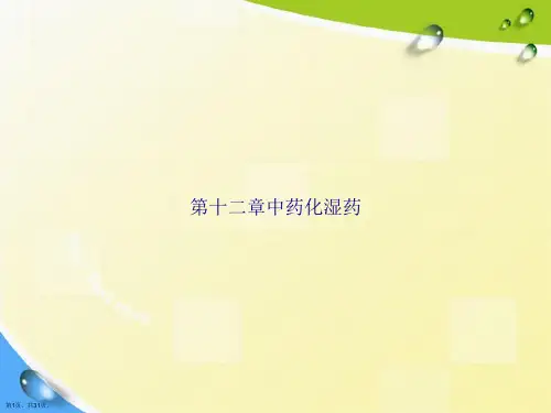 第十二章中药化湿药讲课文档