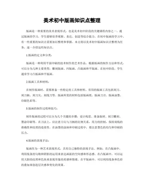 美术初中版画知识点整理