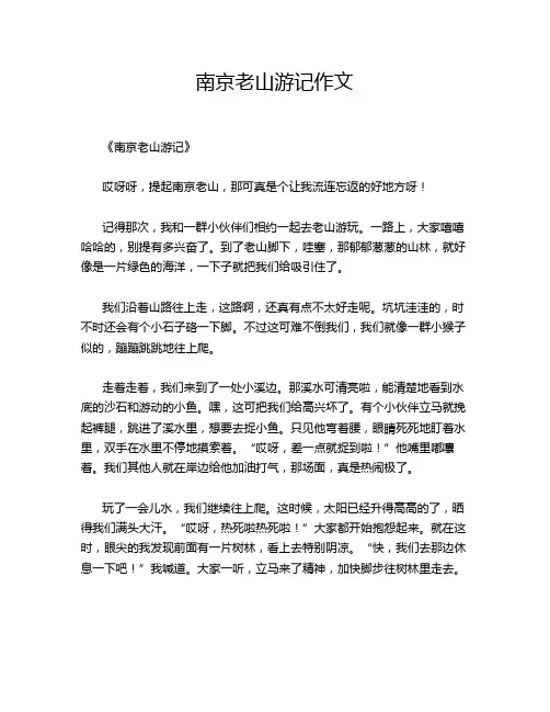 南京老山游记作文