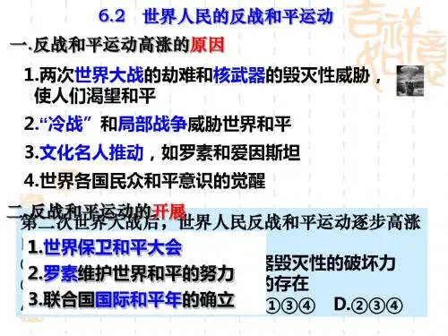 一反战和平运动高涨的原因-精选文档