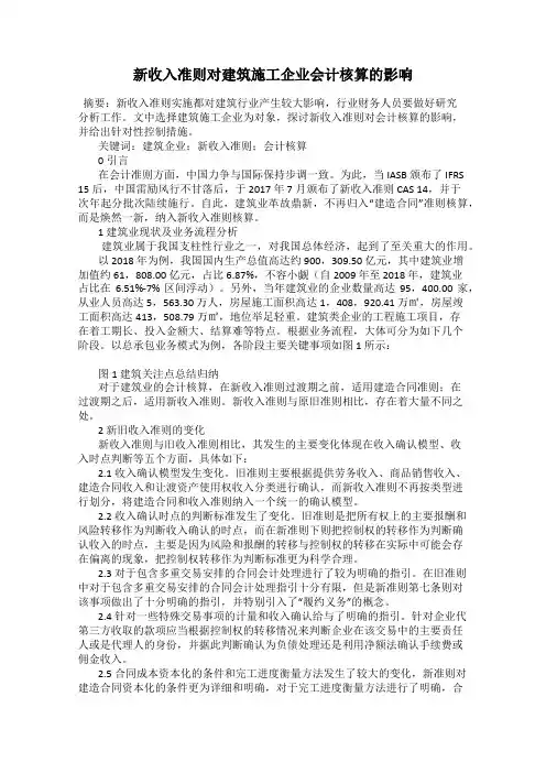 新收入准则对建筑施工企业会计核算的影响